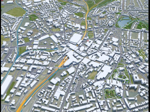 Walsall city United Kingdom 30km 3D 모델