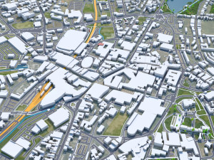 Walsall city United Kingdom 30km 3D 모델