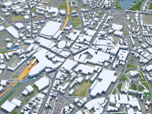 Walsall city United Kingdom 30km 3D Model
