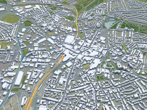 Walsall city United Kingdom 30km 3D Model