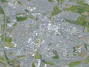 Walsall city United Kingdom 30km 3D 모델