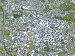 Walsall city United Kingdom 30km 3D Model
