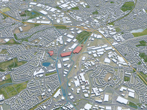Walsall city United Kingdom 30km 3D 모델