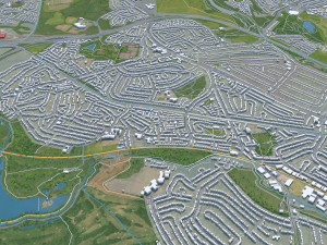 Walsall city United Kingdom 30km 3D 모델