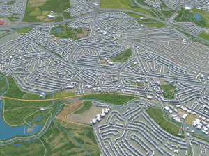 Walsall city United Kingdom 30km 3D Model
