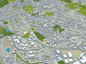 Walsall city United Kingdom 30km 3D 모델