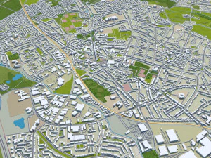 Walsall city United Kingdom 30km 3D Model
