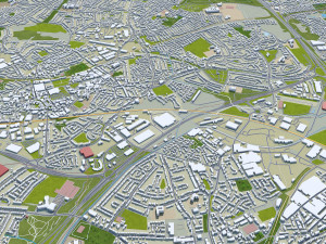 Walsall city United Kingdom 30km 3D 모델