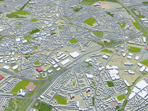 Walsall city United Kingdom 30km 3D Model