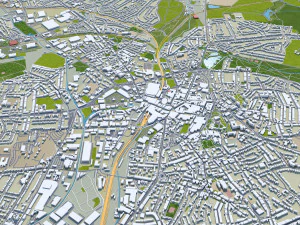 Walsall city United Kingdom 30km 3D Model