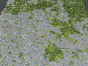 Walsall city United Kingdom 30km 3D 모델