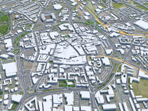 Wolverhampton city United Kingdom 30km 3Dモデル