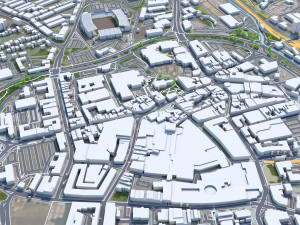 Wolverhampton city United Kingdom 30km 3D Model