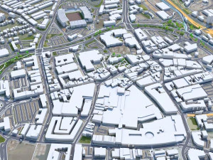 Wolverhampton city United Kingdom 30km 3D Model