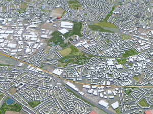 Wolverhampton city United Kingdom 30km 3D Model