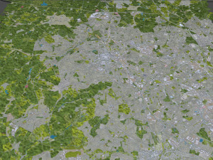Wolverhampton city United Kingdom 30km 3D Model