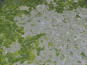 Wolverhampton city United Kingdom 30km 3D Model