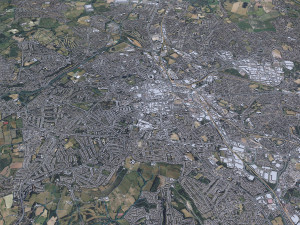 Wolverhampton city United Kingdom 30km 3D Model