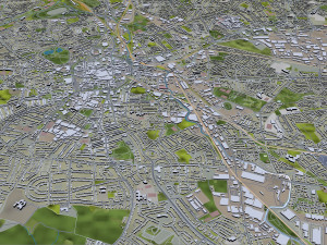 Wolverhampton city United Kingdom 30km 3D Model