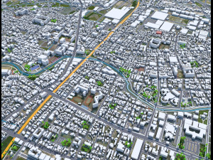 Zhubei city Hsinchu County Taiwan 30km 3D Модель