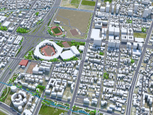 Zhubei city Hsinchu County Taiwan 30km 3D Модель