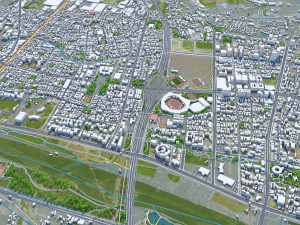 Zhubei city Hsinchu County Taiwan 30km 3D Модель