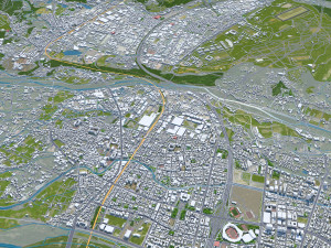 Zhubei city Hsinchu County Taiwan 30km 3D Модель