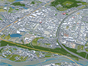 Zhubei city Hsinchu County Taiwan 30km 3D Модель