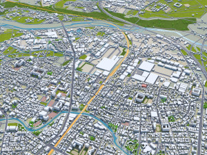 Zhubei city Hsinchu County Taiwan 30km 3D Модель