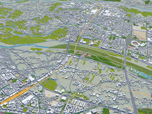 Zhubei city Hsinchu County Taiwan 30km 3D Модель