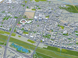Zhubei city Hsinchu County Taiwan 30km 3D Модель