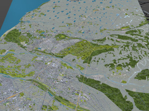 Zhubei city Hsinchu County Taiwan 30km 3D Модель