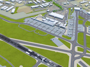 Aberdeen Airport 10km 3D Model