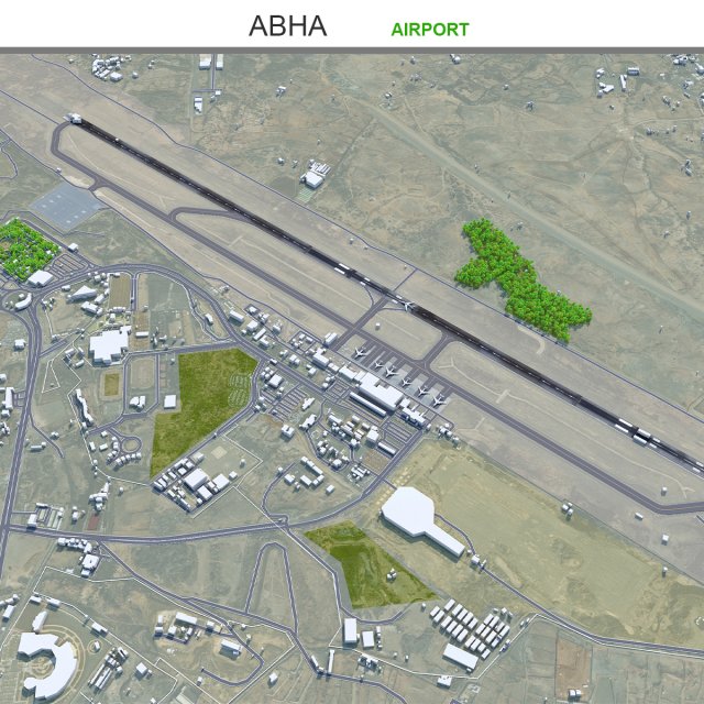 Abha Airport 10km Modelo 3D .c4d .max .obj .3ds .fbx .stl .blend 