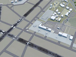 Abraham Lincoln Capital Airport Springfield 10km 3D Model
