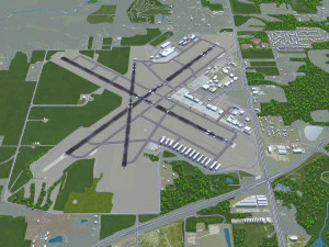 Abraham Lincoln Capital Airport Springfield 10km 3D Model