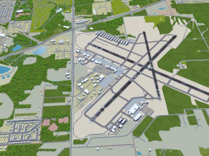 Abraham Lincoln Capital Airport Springfield 10km 3D Model