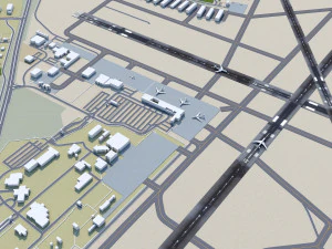Abraham Lincoln Capital Airport Springfield 10km 3D Model
