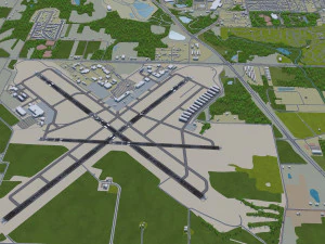 Abraham Lincoln Capital Airport Springfield 10km 3D Model
