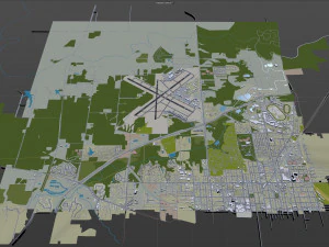 Abraham Lincoln Capital Airport Springfield 10km 3D Model