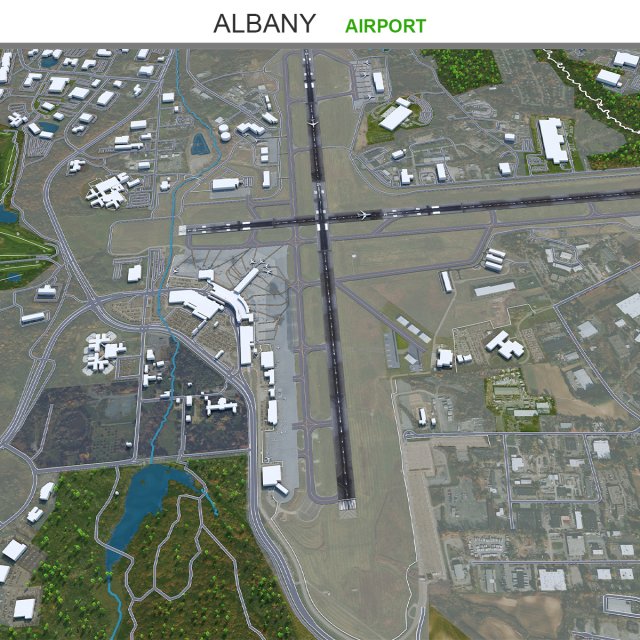 Albany Airport 10km 3D 模型 .c4d .max .obj .3ds .fbx .stl .blend 