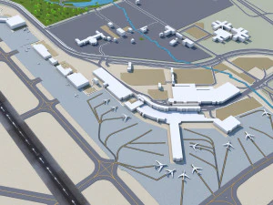 Albany Airport 10km 3D Model