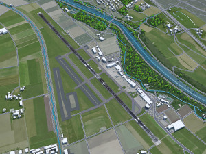 Bern Airport 10km 3D Модель