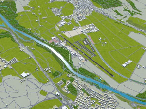 Bern Airport 10km 3D Model