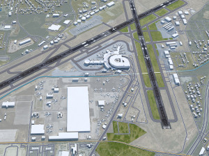 Birmingham Airport UK 10km Model 3D