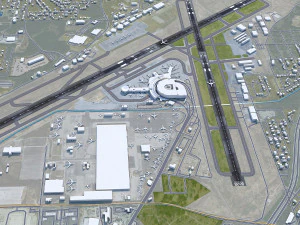 Birmingham Airport UK 10km 3D Model