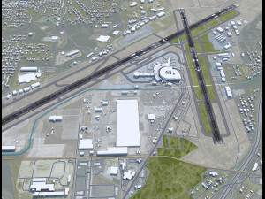 Birmingham Airport UK 10km Modelo 3D