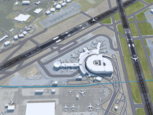 Birmingham Airport UK 10km Modelo 3D