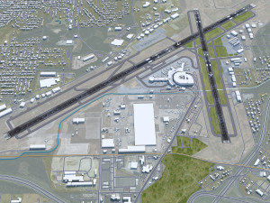 Birmingham Airport UK 10km Modelo 3D