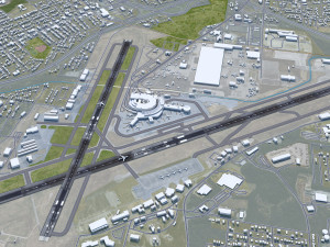 Birmingham Airport UK 10km Modelo 3D